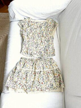 Reformation Valetta Floral Two-Piece Set Size S